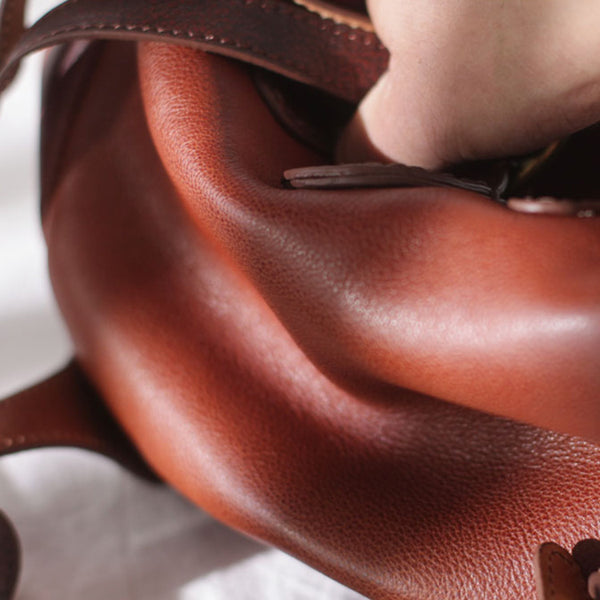 Womens Small Brown Genuine Leather Backpack Bag Purse Nice Backpacks for Women Designer