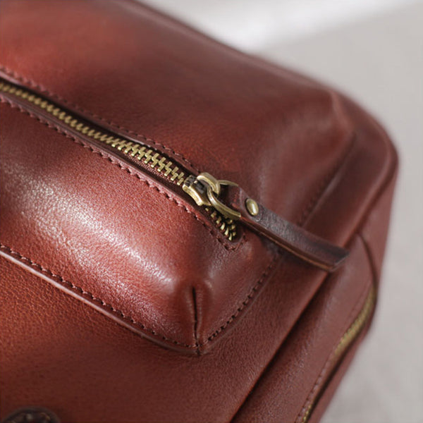 Womens Small Brown Genuine Leather Backpack Bag Purse Nice Backpacks for Women Handmade