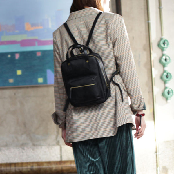 Womens Small Brown Genuine Leather Backpack Bag Purse Nice Backpacks for Women cool