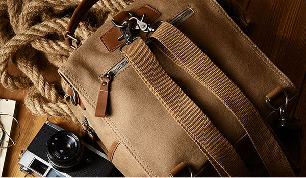 Womens Small Canvas Leather Sling Backpack Purse Rucksack Handbag for Women Handmade