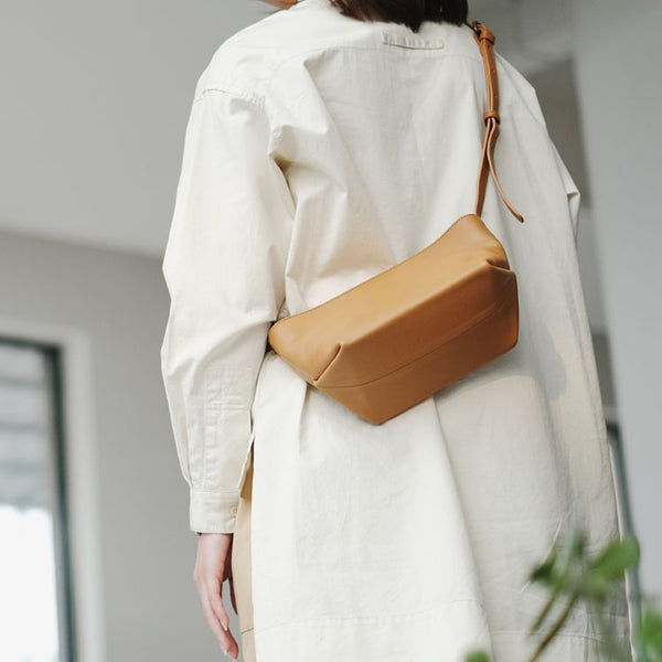 Handmade Womens Small Cowhide Leather Crossbody Purse Side Bags for Women