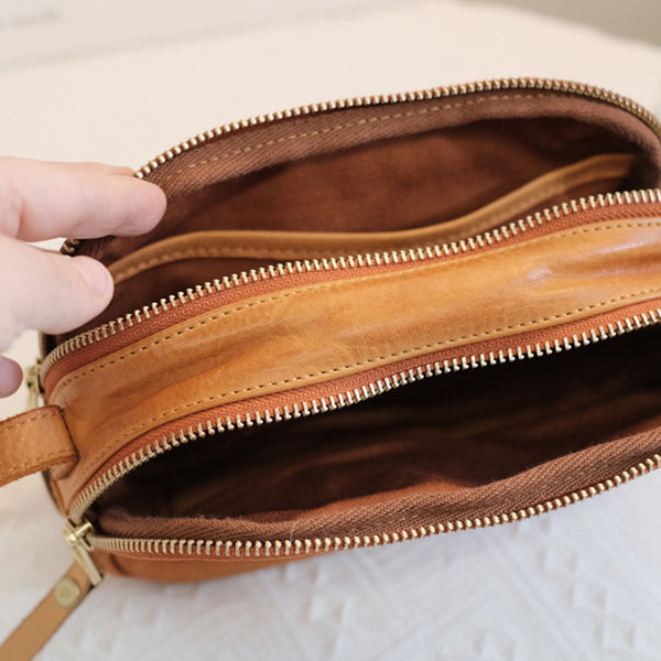 Fashion Women's Leather Chest Sling Bag Crossbody Sling Pack For Women Inside