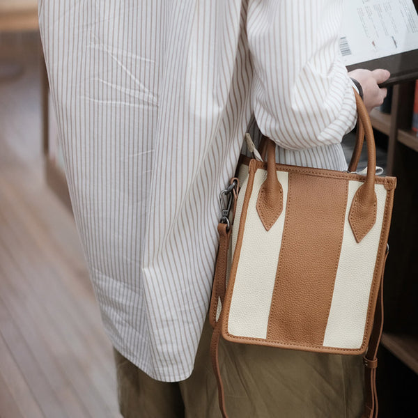 Womens Small Leather Tote Bag Cross Body Handbags For Women Aesthetic