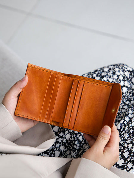 Womens Small Leather Wallet Purse Trifold Wallet For Women Badass