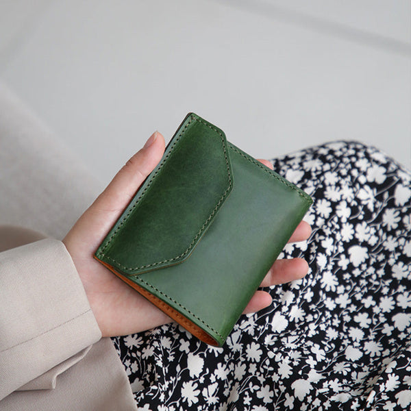 Womens Small Leather Wallet Purse Trifold Wallet For Women Beautiful