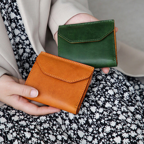 Womens Small Leather Wallet Purse Trifold Wallet For Women Casual