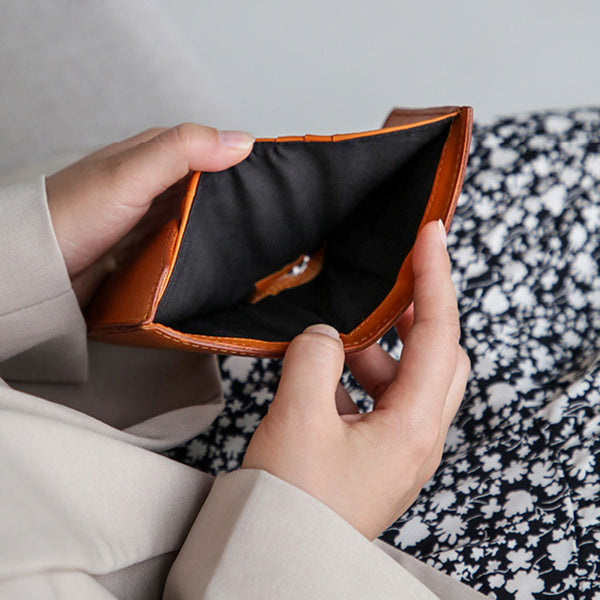 Womens Small Leather Wallet Purse Trifold Wallet For Women Classic