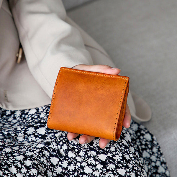 Womens Small Leather Wallet Purse Trifold Wallet For Women Cute