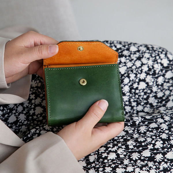 Womens Small Leather Wallet Purse Trifold Wallet For Women Details