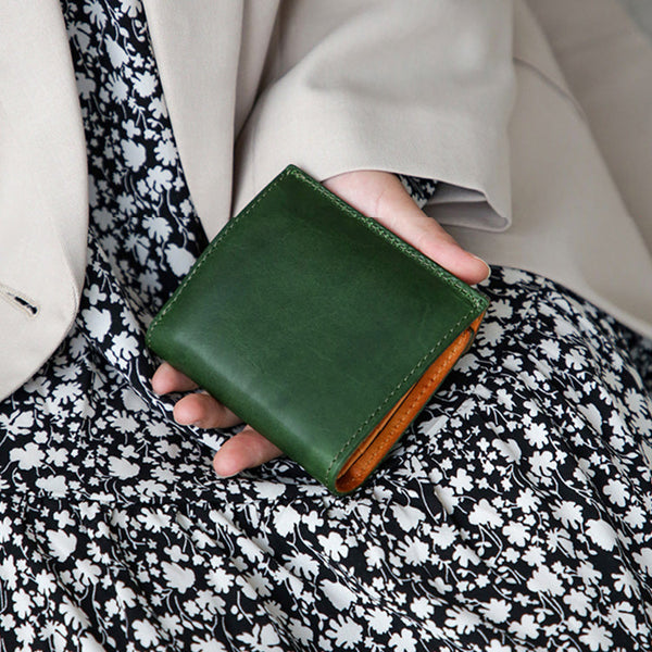 Womens Small Leather Wallet Purse Trifold Wallet For Women Fashion