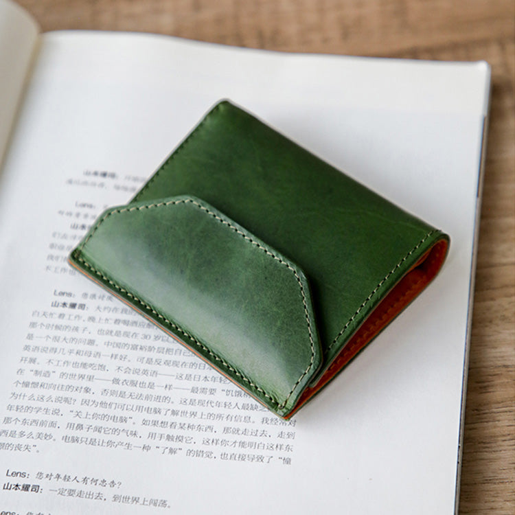 Womens Small Leather Wallet Purse Trifold Wallet For Women Handmade