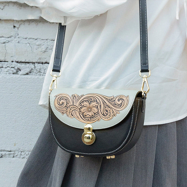 Womens Small Over The Shoulder Purse Genuine Leather Crossbody Bags Black