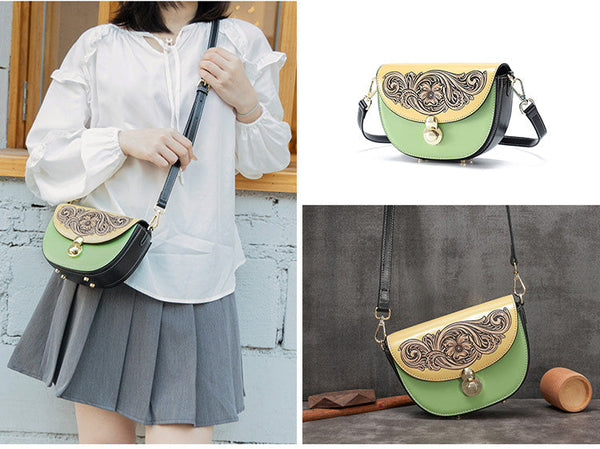 Womens Small Over The Shoulder Purse Genuine Leather Crossbody Bags Cute