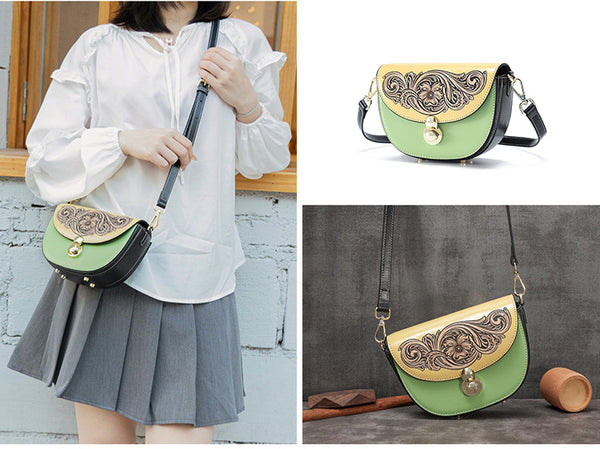 Womens Small Over The Shoulder Purse Genuine Leather Crossbody Bags Cute