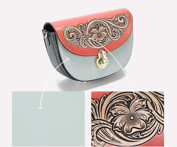 Womens Small Over The Shoulder Purse Genuine Leather Crossbody Bags Details