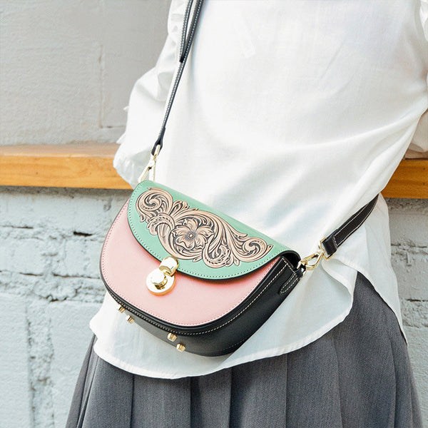 Womens Small Over The Shoulder Purse Genuine Leather Crossbody Bags Unique