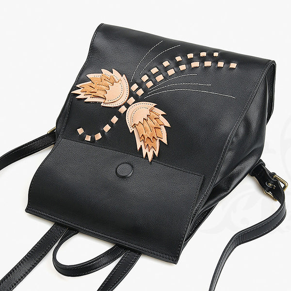 Womens Small Real Leather Backpack Bag Purse