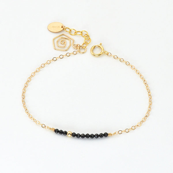Womens Spinel Beaded Bracelets 14K Gold Charm Bracelets for Women