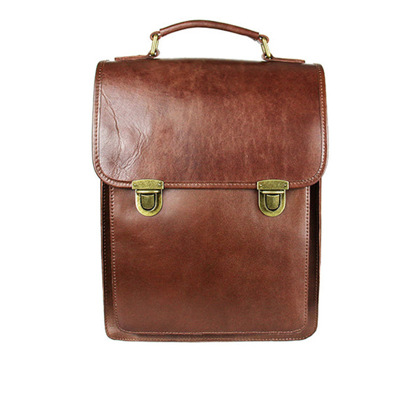 Womens Square Leather Fashion Backpack