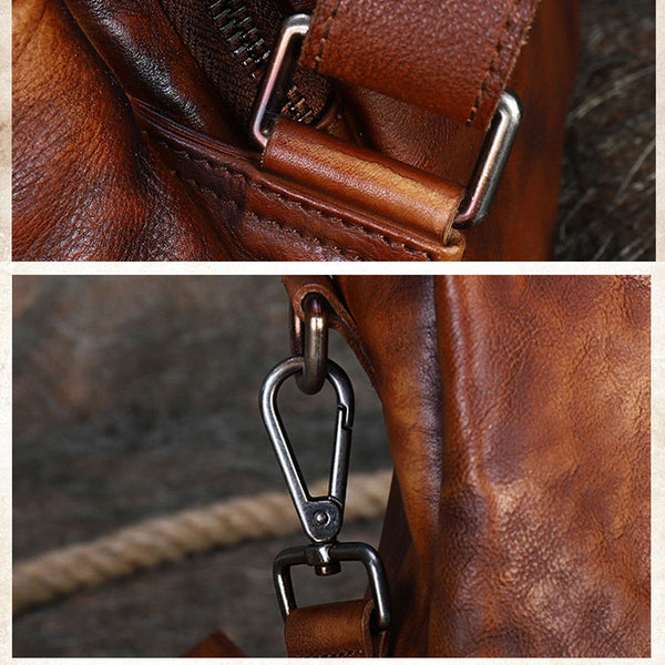 Womens Genuine Leather Rucksack Backpack Cross Shoulder Bag for Women Details