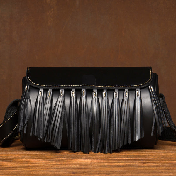 Womens Cute Leather Fringe Crossbody Bag Purse Over Shoulder Bags