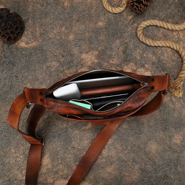 Stylish Ladies Side Bag Genuine Leather Crossbody Bags Green Details