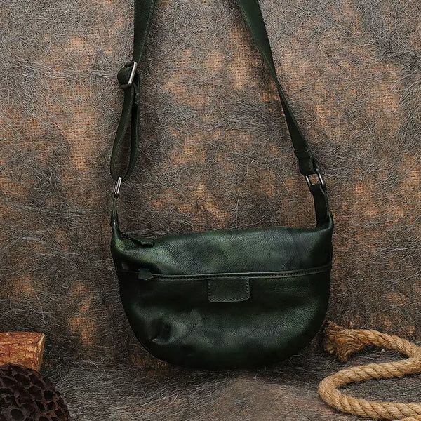 Stylish Ladies Side Bag Genuine Leather Crossbody Bags Green