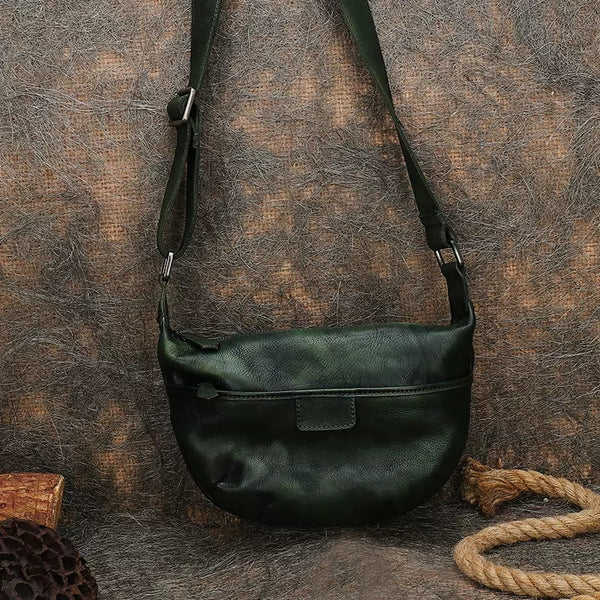 Stylish Ladies Side Bag Genuine Leather Crossbody Bags Green