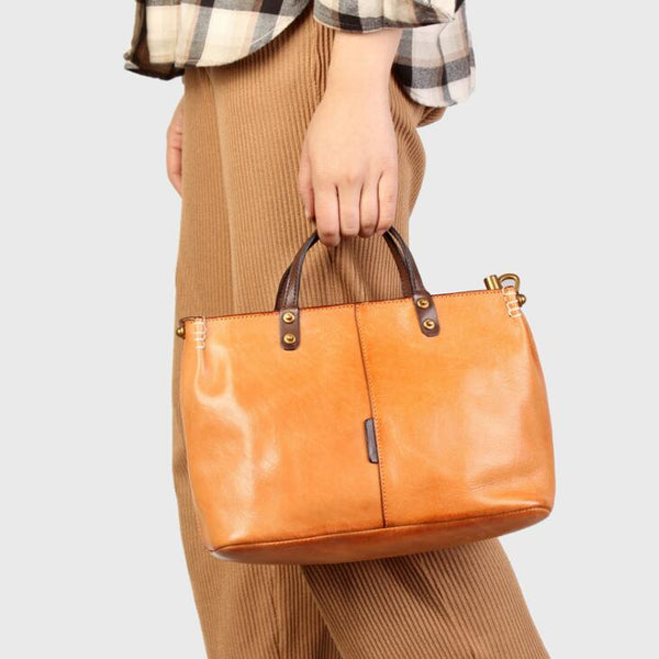 Womens Vintage Leather Handbags Over The Shoulder Purse For Women Affordable