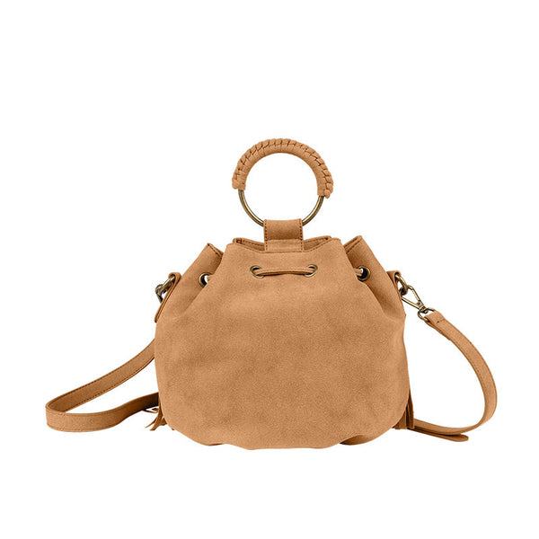 Womens Western Vegan Leather Fringe Crossbody Purse Hobo Bucket Bag for Women Cute