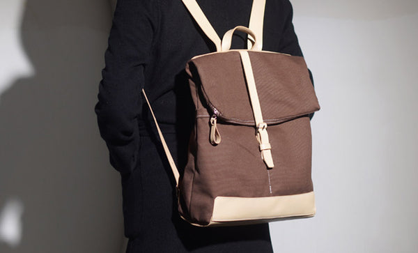 Womens leather rucksack backpack bags ladies canvas leather backpack Purse Designer