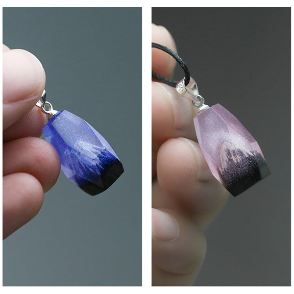 Wood Resin Pendant Necklace Handmade Couple Necklace For Women Men Cool
