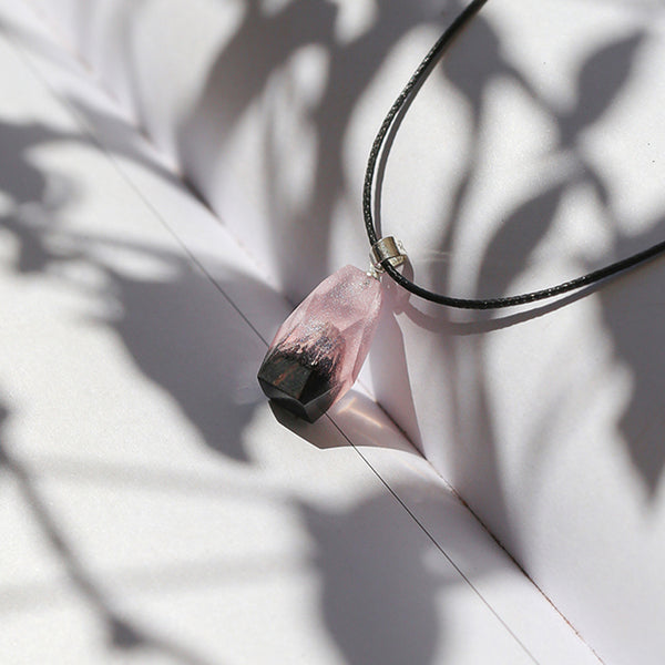 Wood Resin Pendant Necklace Handmade Couple Necklace For Women Men Fashion