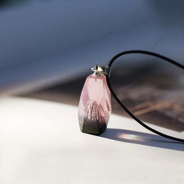 Chic Wood Resin Pendant Necklace Handmade Couple Necklace For Women Men