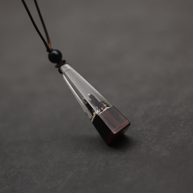 Wood Resin Pendant Necklace Unique Handmade Couple Jewelry Accessories Women Men beautiful