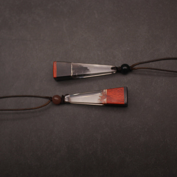 Wood Resin Pendant Necklace Unique Handmade Couple Jewelry Accessories Women Men natural