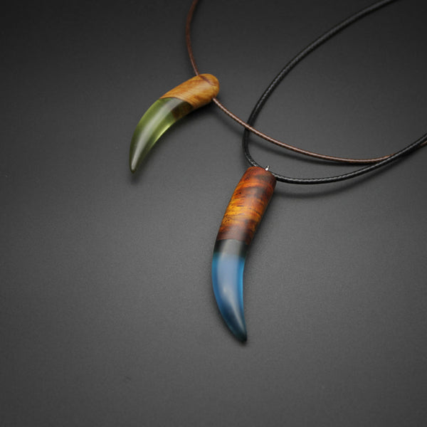 Wood Resin Pendant Necklace Unique Handmade Jewelry For Women Men adorable