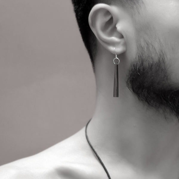 Wooden Drop Earrings Silver Handmade Jewelry Accessories Women men COOL