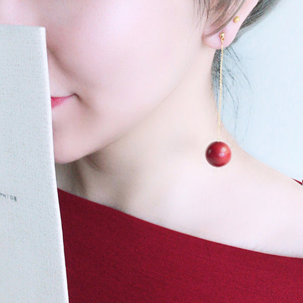 Wooden Earrings Gold Handmade Jewelry Accessories Women adorable charming