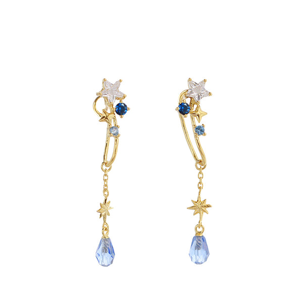 Zircon Drop Clip Earrings Gold Silver Handmade Chic Jewelry Women beautiful