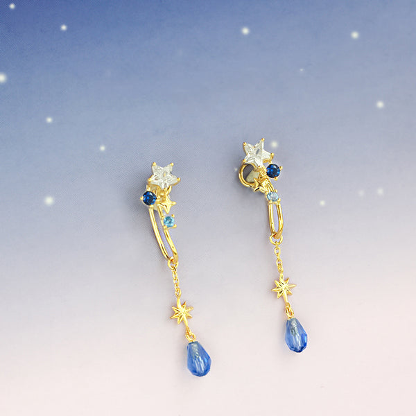 Zircon Drop Clip Earrings Gold Silver Handmade Chic Jewelry Women gift