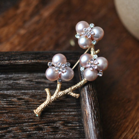 Freshwater Pearl Brooch June Birthstone Jewelry Accessories Gift For Women