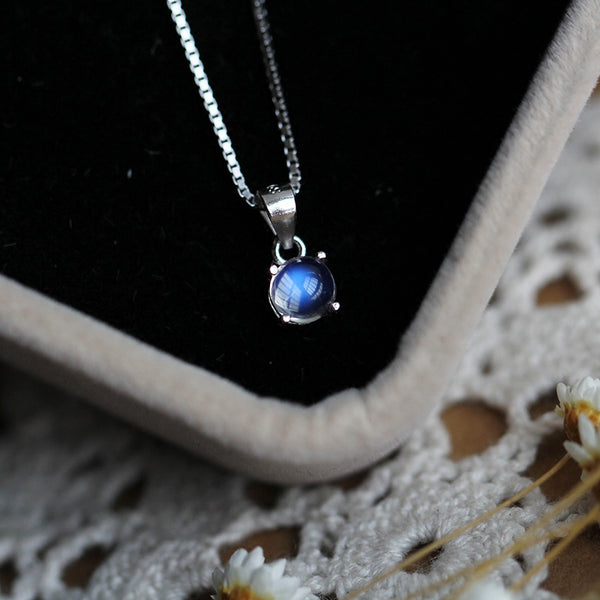 cute Moonstone Pendant Necklace Silver Handmade June Birthstone Gemstone Jewelry Accessories gift Women girl