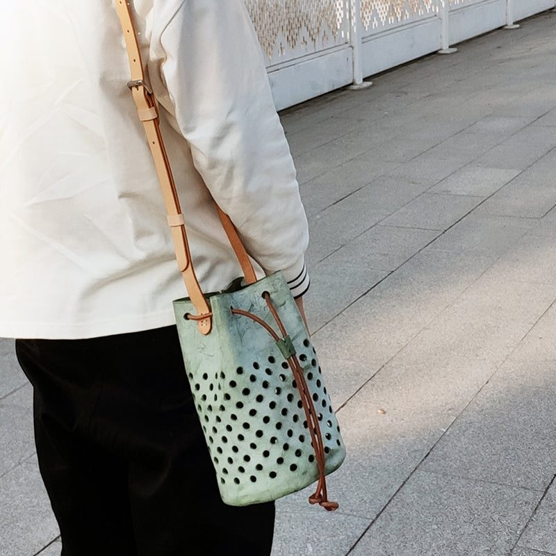 ladies handmade Waxed leather crossbody bag crossbody sling bag for women Girlfriend