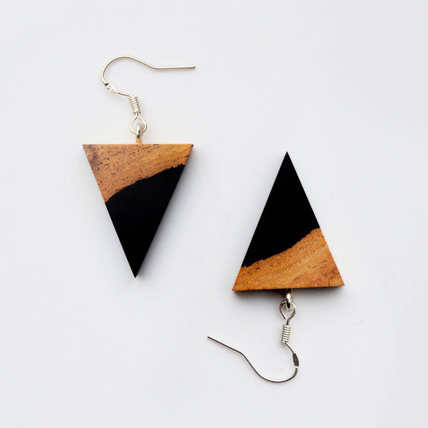 silver Wooden drop Earrig women men Jewelry charm