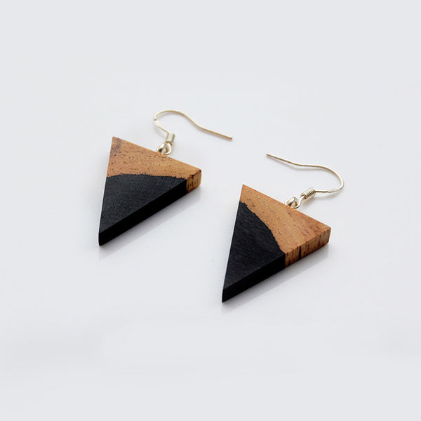 silver Wooden drop Earrings women men Jewelry fashion