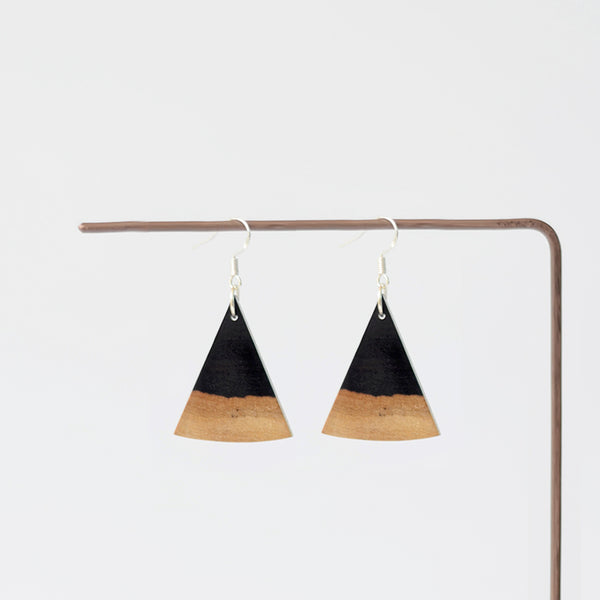 silver Wooden hoop Earrings women men Jewelry natural