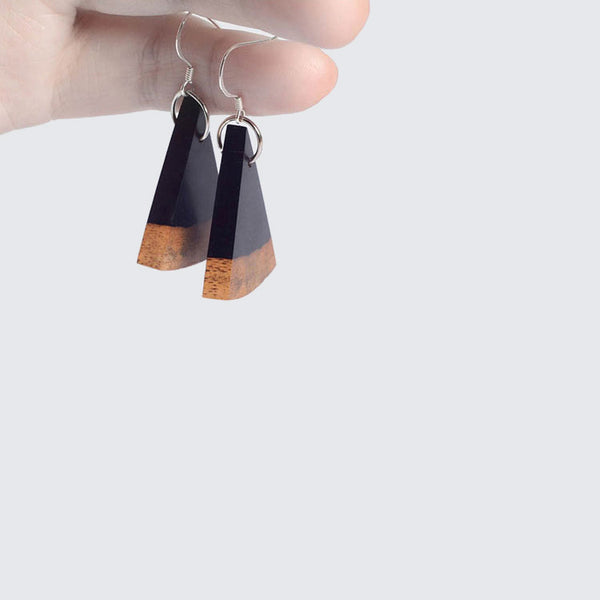 silver Wooden drop Earrig women men couple Jewelry