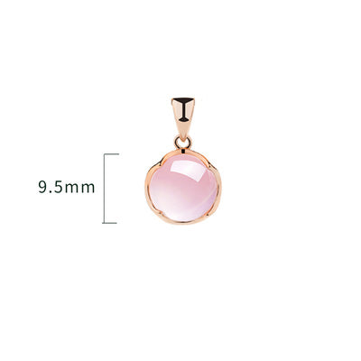 Rose Quartz Pendant Necklace 18K Gold Plated Sterling Silver Jewelry Accessories Gift For Women