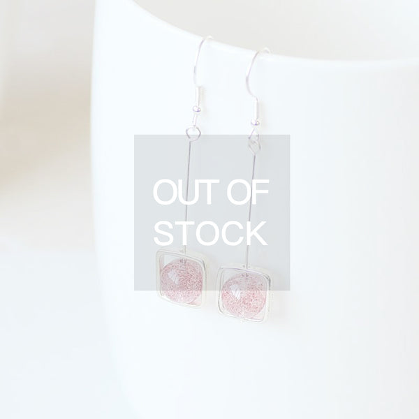 Strawberry Quartz Crystal Drop Earrings Sterling Silver Jewelry Accessories Women